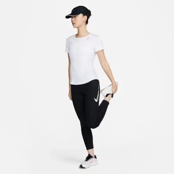 Nike Camiseta Fast Manga Corta Top Blanco Para Mujer Talla M