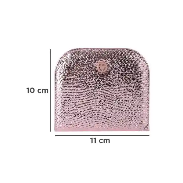Cartera Corta Con Cierre Para Mujer Rosa Serie Miniso