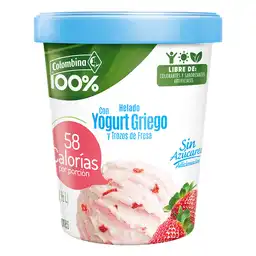 Colombina Helado con Yogurt Griego y Trozos de Fresa sin Azúcar Añadido