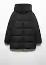 Abrigo Anorak Tokyo Negro Talla 24 Mujer Mango