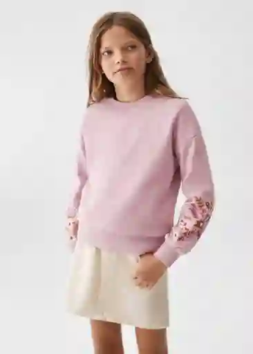 Sudadera Romance Malva Talla 10 Niña Mango