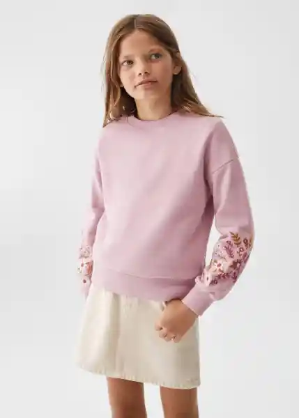 Sudadera Romance Malva Talla 10 Niña Mango