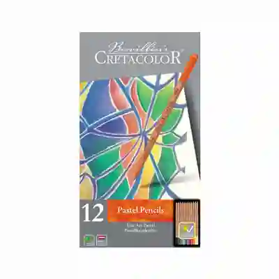 Cretacolor Lápiz Pastel Con Estuche Metal Redondo Pequeño