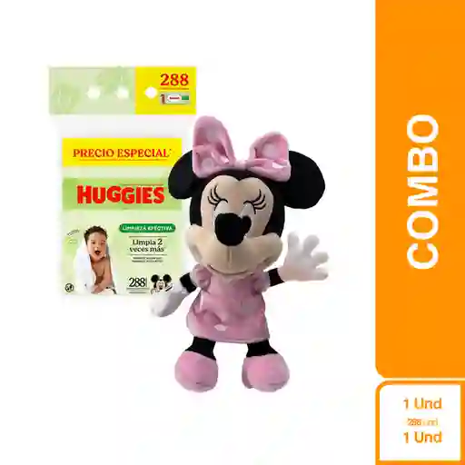 Combo Toallita Huggies Efectiva + Disney Peluche Minnie Mouse