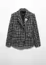 Blazer Americana Dalia Gris Talla 26 Mujer Mango