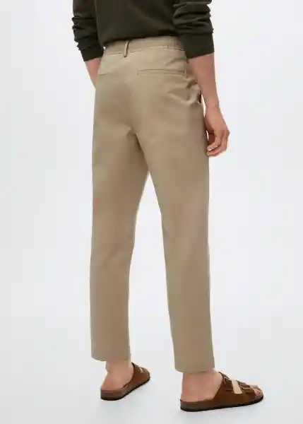 Pantalón Blanco Beige Talla 38 Hombre Mango