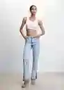 Pantalón Jean Susan Tejano Claro Talla 34 Mujer Mango