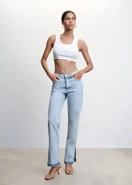 Pantalón Jean Susan Tejano Claro Talla 34 Mujer Mango