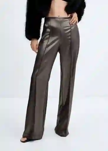 Pantalón Palax Plata Talla 38 Mujer Mango