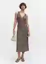 Vestido Povier Chocolate Talla XL Mujer Mango