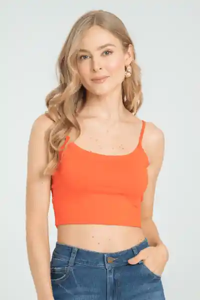 Crop Top Tiras Malibu Color Naranja Talla L Ragged