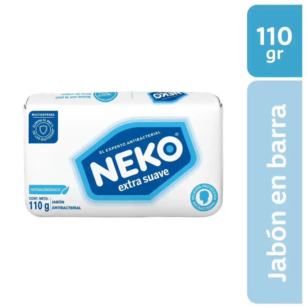 Jabón en barra antibacterial NEKO® EXTRA SUAVE 110g