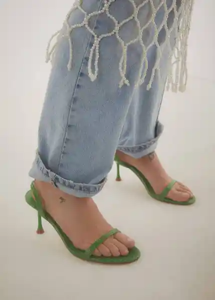 Sandalias Goru Verde Talla 37 Mujer Mango