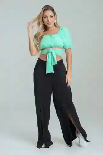 Crop Top Petals Color Verde Masmelo Talla L Ragged