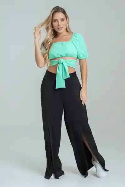 Crop Top Petals Color Verde Masmelo Talla L Ragged