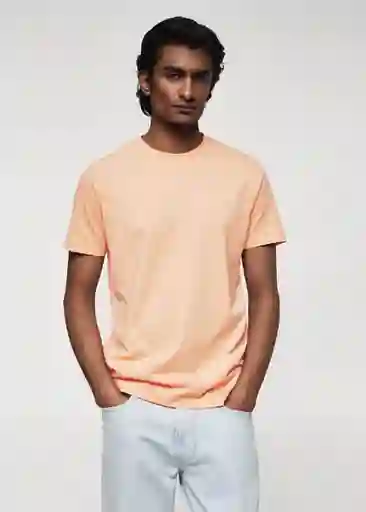 Camiseta Cherlo-H Naranja Pastel Talla XS Hombre Mango