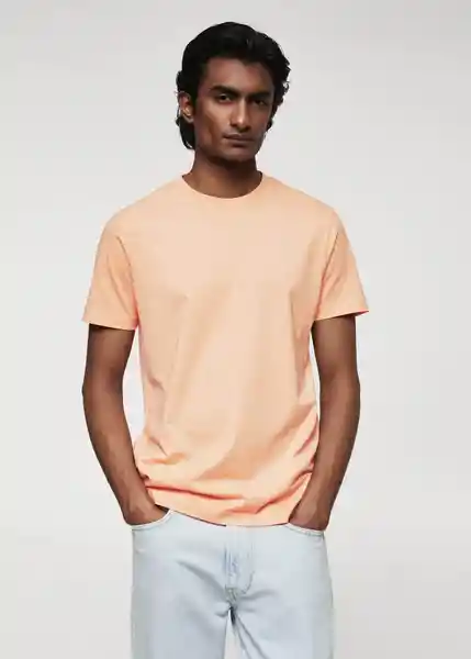 Camiseta Cherlo-H Naranja Pastel Talla XS Hombre Mango