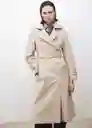 Abrigo Trench Eiffel Beige Talla L Mujer Mango