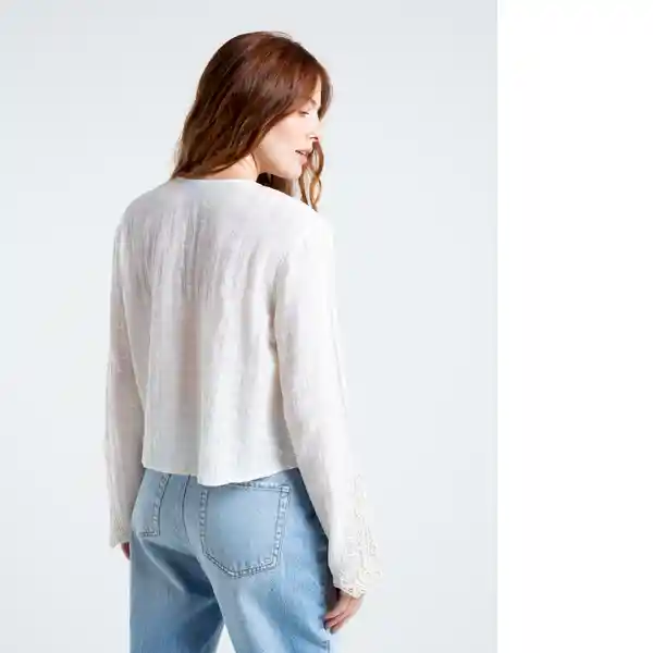 Camisa Karim Mujer Crudo Marfil Claro Talla M Naf-Naf 