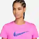 Nike Camiseta One Swsh Hbr Top Rosado Para Mujer Talla S