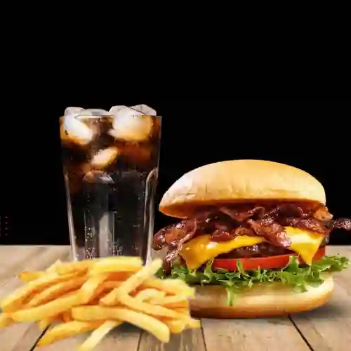 La infiel burger +papa +gaseosa