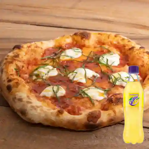 Combo Pizza Pepperoni & Stracciatella + Quatro 500 ml