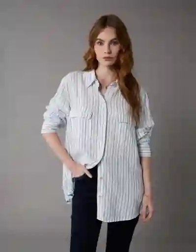 Camisa Mujer Azul Talla Small 6146895 American Eagle