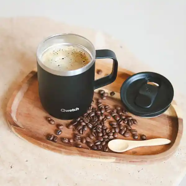 Qwetch Mug Isotérmico Negro Mate 350 mL