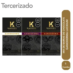 Combo Kaffeto Mix 3 Barras de Chocolate Con Ganoderma Lucidum