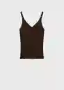 Top Gym Chocolate Talla XS Mujer Mango
