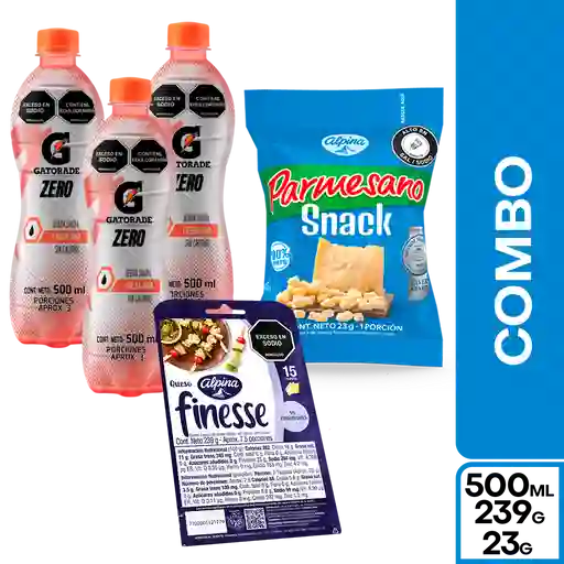 Combo Gatorade Fresa Kiwi + Finesse Mozarella + Alpina Queso