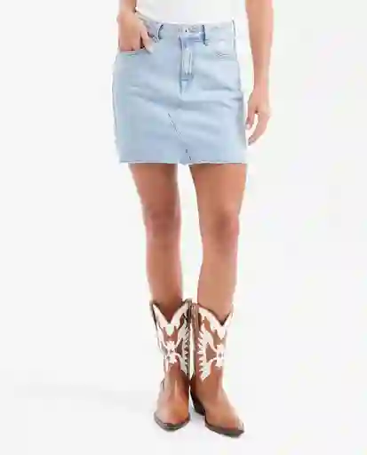 Falda Femenino Azul Cristalino Claro Talla 8 Chevignon