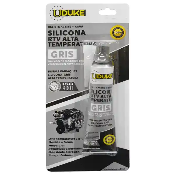 Uduke Silicona Rtv Alta Temperatura Gris 50 mL HT80124