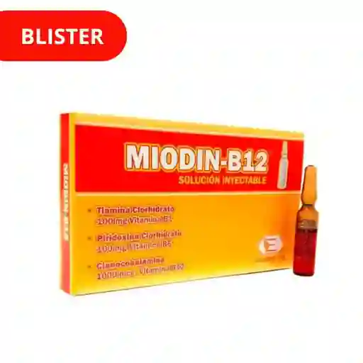 Miodin B-12 Solución Inyectable (100 mg/100 mg/100 mcg)