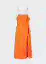 Vestido Mentha Naranja Talla S Mujer Mango