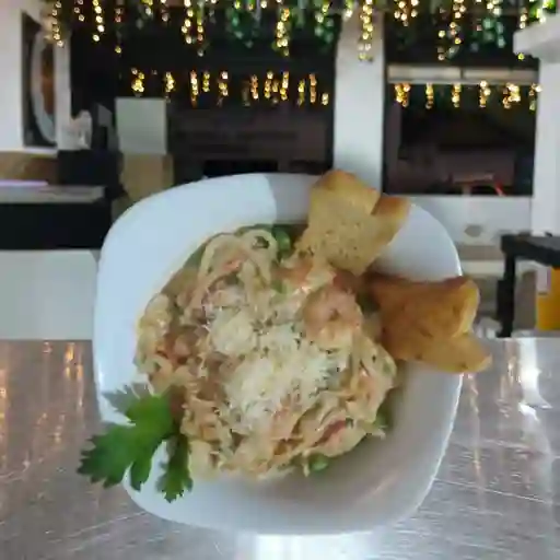 Camarones en salsa blanca