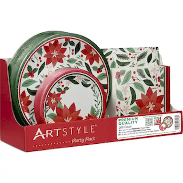 Artstyle Kit de Platos y Servilletas Desechables Navideños