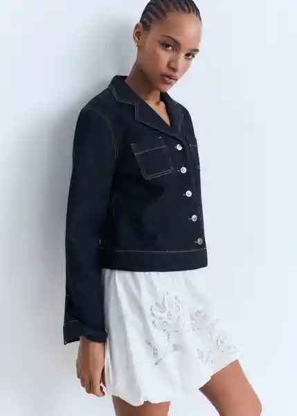 Chaqueta Livia Tejano Soft Talla L Mujer Mango