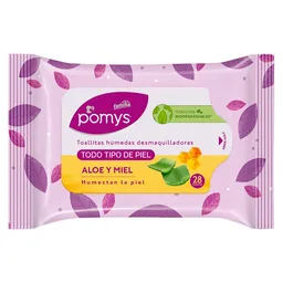 Toallitas Húmedas Desmaquilladoras Pomys Aloe Y Mielx28 Und