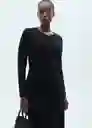 Vestido Basila Negro Talla L Mujer Mango