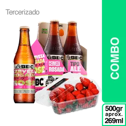 Combo BBC Rose 4 Botella+ Fresas Ec 500 g