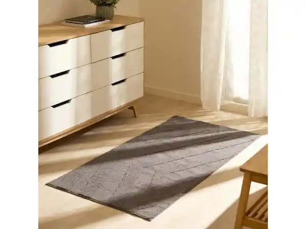 Alfombra Poliéster Emboss Gris 70 x 140 cm Casaideas