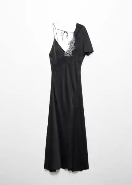 Vestido Cabernet Negro Talla L Mujer Mango