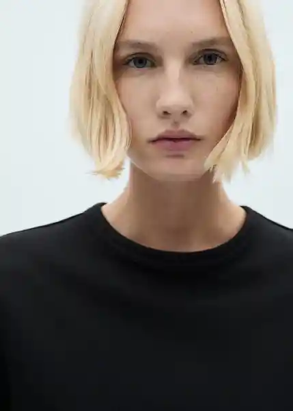 Camiseta Rita Negro Talla S Mujer Mango