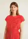 Vestido Pala Rojo Talla M Mujer Mango