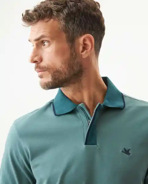 Camiseta Polo Contrast Zip Knob Verde Bodegón T L Chevignon