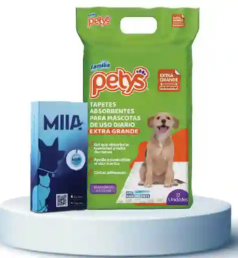 Combo Tapete Absorbente Petys Extra Grandes 12 Und + Miia