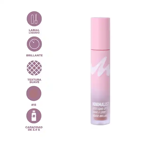 Lápiz Labial Líquido Brillante Serie Minimalist 15 Miniso