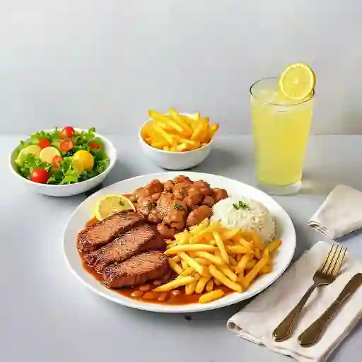 Bandeja broaster con asado
