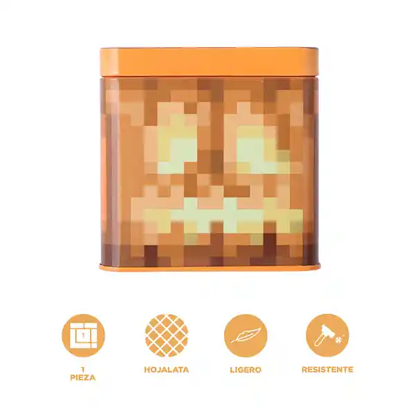 Caja de Almacenamiento Calabaza Serie Minecraft Amarilla Miniso